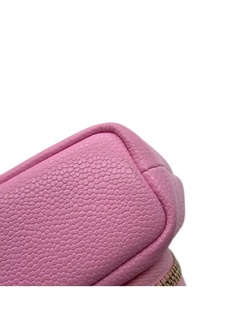Chanel Chain Shoulder Bag CC Logo Drawstring Caviar Leather